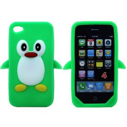 iPhone 4S/4 3D Penguin Case  (Lime Green)